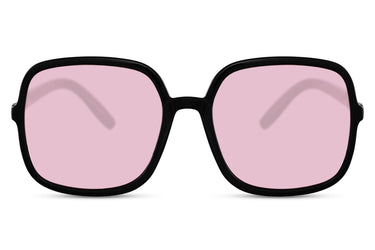Heart-shaped sunglasses with pink lenses